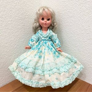 Vintage FURGA Italy 14" Doll Victorian Petticoat Dress Full Lashes Sleepy Eyes